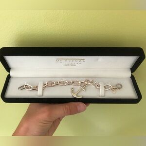De Scenza Diamonds Silver Bracelet with anchor charm